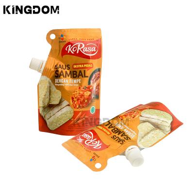 China Moisture Proof Printed Peanut Sauce Aluminum Stand Up Pouch Jelly Sauce Liquid Packing Bags Spout Pouch for sale