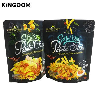 China Recycled Materials Custom Printed Food Grade Snack Chips Packaging Bags Zipper Standing Up Bag for Fruit Chips for sale