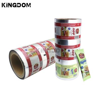 China Moisture Proof Four Side Seal Sachet Packaging Roll Film Tomato Sauce Packing Film for sale