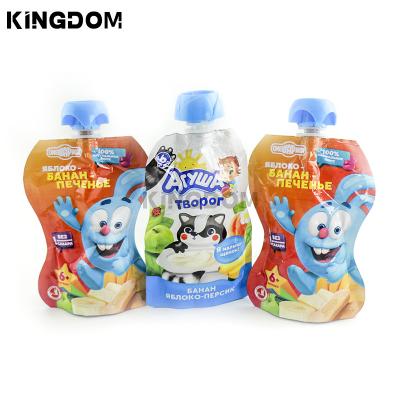 China Recycled Materials Wholesale Eco-Friendly Food Grade Juice Yogurt Packaging Stand up Spout Pouch for Packaging Liquid Food Beverage for sale