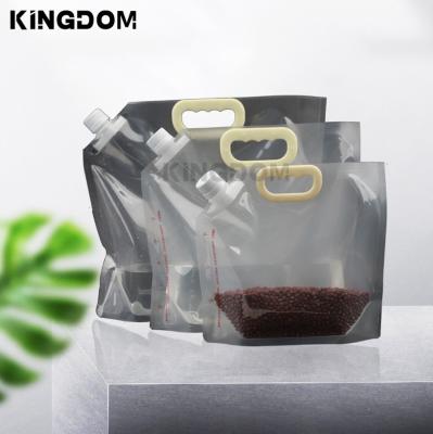 China Moisture Proof Wholesale custom logo transparent plastic stand up bag packaging bag spout pouch for liquid storage for sale