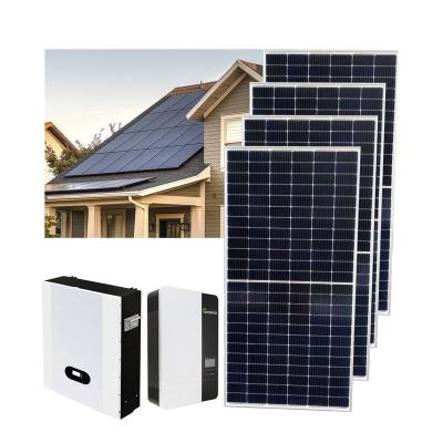 China Home 5kw 8 kw 10kw full kit 5kva 5000w hybrid growatt powered link design gred house off grid solar power energy system for sale