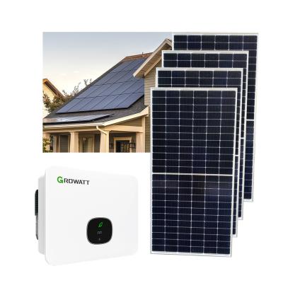 China 5kw 6kw 10kW 15kw 30kw Panel Kit Home Price 5000w 10kw Industrial Solar Power System Complete On Grid For Home for sale