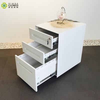 China Convertible Mobile Cabinet Pedestal Under Desk 3 Drawers Metal Pedestal Mobile Cabinet Lock Wheels Mobile Desk Piedistallo for sale