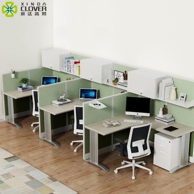 China Easy Installation Professional Production Staff Table 3 Seaters Modern Office Workstation Partition for sale