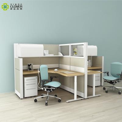 China Modern Modular Office Tables Call Center Cubicles 2 Person Workstation Table Desk Office Workstation Office Furniture for sale