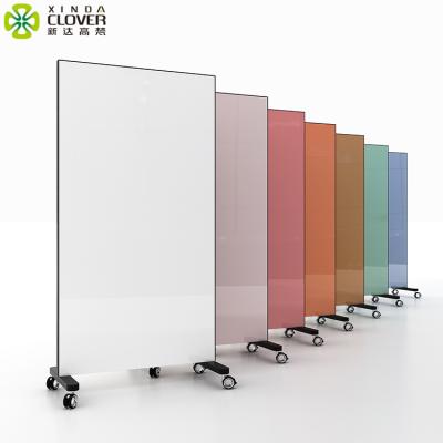 China Office Furniture Magnetic Force Furniture Color Writing Whiteboard Board Movable Erasable Erasable Glass Walls Divider for sale