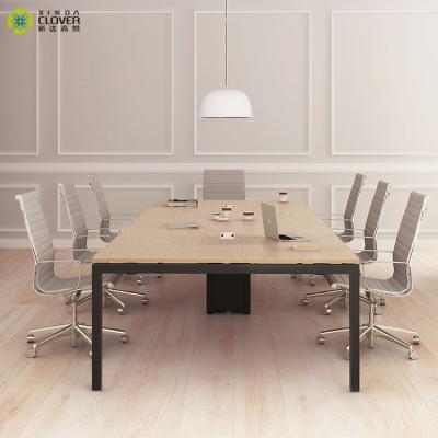 China Meeting Room Tables Metal Base Meeting Table Legs Metal Rectangle Modern Conference Table for sale