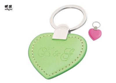 China Hot Press Logo Love Heart Keyring Leather Key Holder Personalised for sale