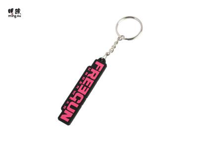 China Embossed Letter PVC Key Chain , Modern Silicone Rubber Keychain Ring Holder for sale