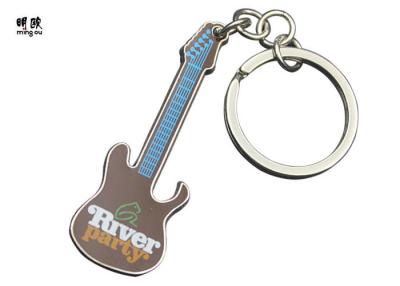 China Travel Items Guitar Shape PVC Key Ring Attachment Decoration Usage for sale