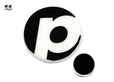 China Round Soft Rubber / PVC Fridge Magnets Personalised Black / White Color for sale