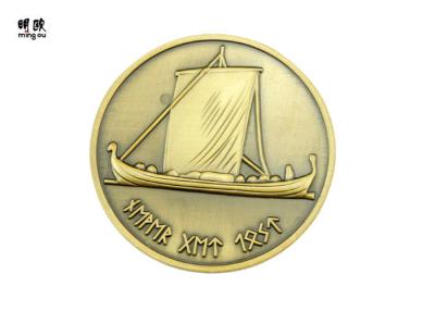 China Boat Shape Copper Custom Challenge Coins Tokens Antique Bronze Color 27g for sale