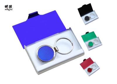 China Branded Metal Name Card Holder And Keychain Business Gift Sets Any Color Available for sale