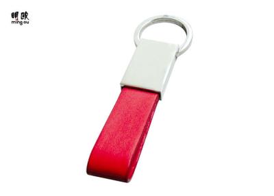 China Decoration Personalised Leather Keyring Silver Plating 102 * 29 * 6.5mm for sale