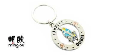 China Round Shaped Zinc Alloy Key Ring Holder , Customized Soft Enamel Logo Metal Key Holder for sale