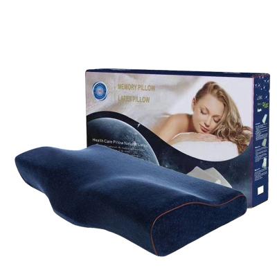 China New Velvet Sleeping Pillow Anti-Static Function Bamboo Bed Ergonomic Neck Memory Foam Pillow for sale