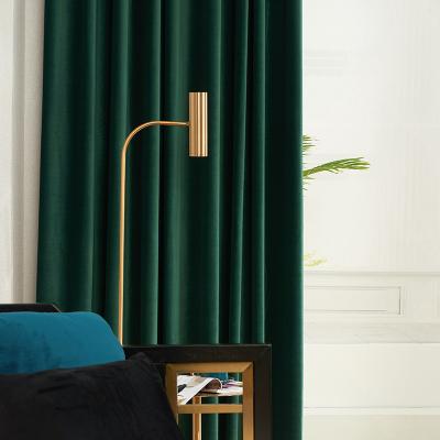 China Blackout Solid Color Blackout Ready Made Curtains For Living Room Velvet Luxury Drapes for sale