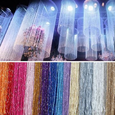 China Decoration Living Room Wall Panel Drapes Divider Tassel Door Curtain Wedding Decoration Glitter String Curtain for sale