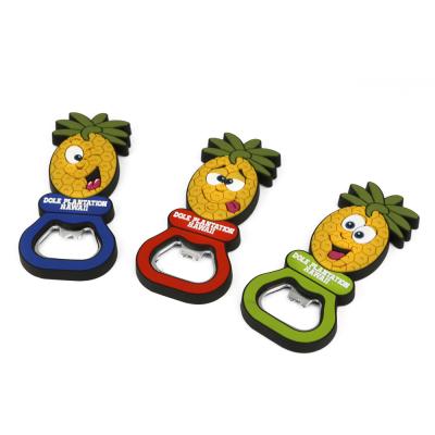 China New Style Bar Household Cartoon Pineapple Beer Corkscrew Cute Hot-selling Bottle Opener for sale