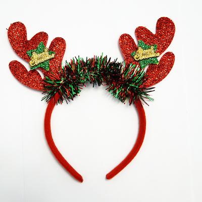 China Iron maker top selling horn free red head deer christmas kids size party cos game decorative wearing toys for sale