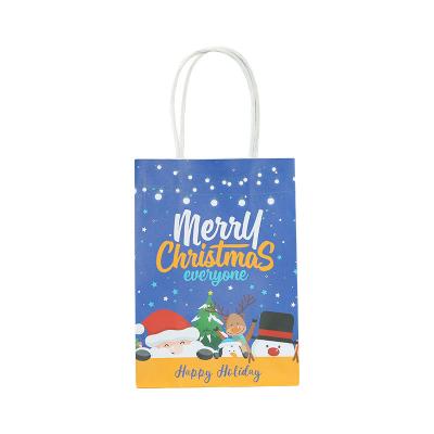 China ANTI-STATIC Factory Customize Christmas Paper Gift Bags Kraft Paper Wrapping Bag For Christmas Gift for sale