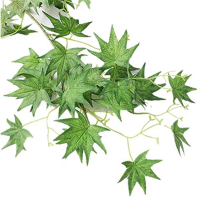 China 50pcs Fake Flower Maple Leaf Rattan Artificial Flower Green Yellow Green Wedding Garden Supermarket Christmas Festival Party Decoration for sale