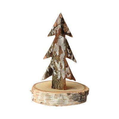 China Christmas Tree Make Unique Design Handmade Wooden Christmas Tree Tabletop Real Wood Craft Decoration Ornaments for sale