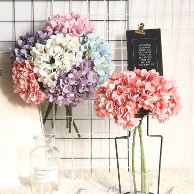 China 2022 New Fabric Design Artificial Flowers Hydrangea Macaron Color Flower Plant Bonsai Wedding And Christmas Decoration for sale