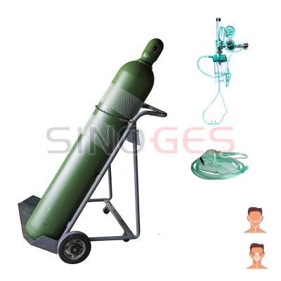 China Popular cheap oxygen gas cylinder of hospital medical ambulance mobile gas tank gas cylinders 40l for sale