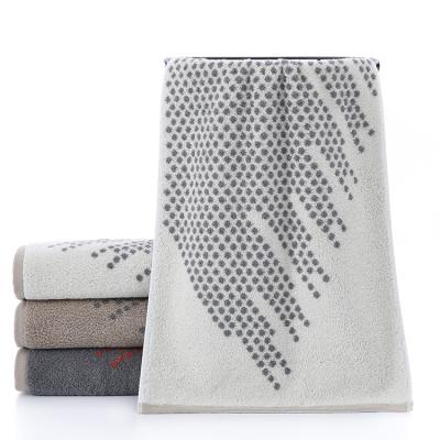 China Adult School Cotton Towels Polka Dot Jacquard Cotton Bath Towel Sets Viable Quick Dry 100% Quick Dry for sale