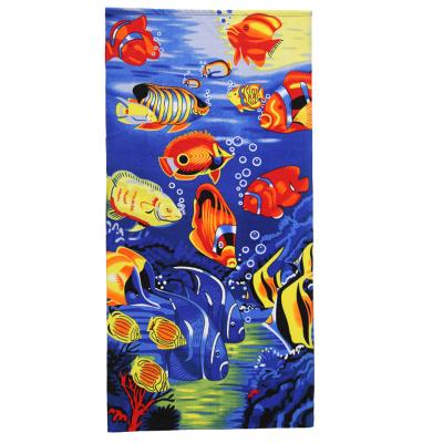 China Child Safe 100% Polyester Reactive Printing Beach Towel Microfiber Warp Microfiber Knitting Custom Printing Beach Towel for sale