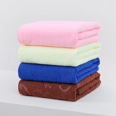 China Child Safe 100% Polyester Warp Knitting Embossed Bath Towel Set Floral Style Cheap Cleansing Towel for sale