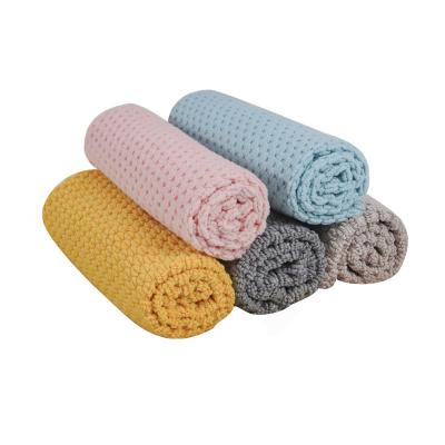 China Microfiber Child Safe Wrap Jacquard Kitchen Dish Cloth Hand Towel Polyester Cleaning Towel Disposable Knitting Cloth for sale