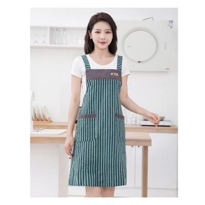 China Competitive Price Clear Cleaning Apron With Pocket Apron Strip Transparent Cotton Cooking Apron for sale