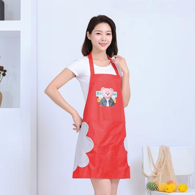 China Professional Chef Cleaning Apron For Women Kitchen Aprons Cartoon Embroidery Canvas Bartender Supply Aprons for sale