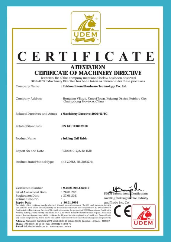 CE - Huizhou Haorui Hardware Technology Co., Ltd.