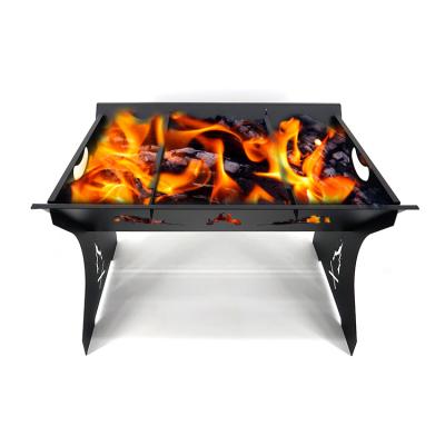 China 2021 New Design 2021 New Design Foldable Fire Pit Pit Heavy Duty Stocked Cast Iron Chimney Metal Fire Pit HR-HK-006 for sale