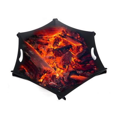 China Factory Stocked Outdoor OEM/ODM Small Fire Pits Folding Patio Firewood Stove Flat Packed HR-HK-007 for sale