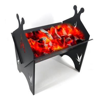 China 2021 Stocked Easy Assemble Small Size Metal Fire Mine Folding Campfire Pit Raising Heater HR-HK-009 for sale