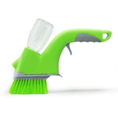 China Plastic Household IS Viable Spraying Gap Tools Window Green Glass Cleaning Bottle Brush for sale