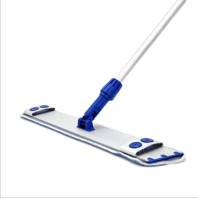 China EST Workable 360 ​​Degree Swivel Wide Plate Rotating Aluminum Floor Cleaning Microfiber Magic Mop for sale