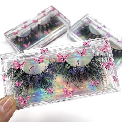 China Hot Selling Delicate Lashes 25 Mm 3d Mink Eyelash Butterfly Design Luxury Eyelash Packaging Box With Magnetic Box for sale