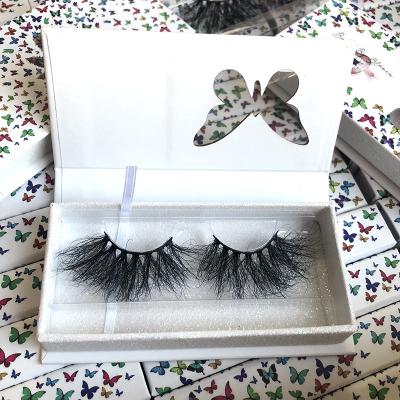 China 25mm Delicate Wholesale Mink Lashes 5d Eyelash Case Customized Butterfly Eyelash Packaging Box for sale