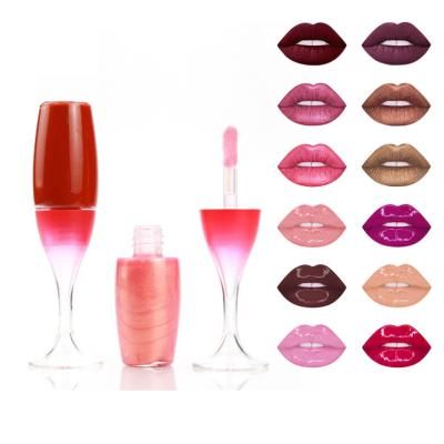 China Mini Transparent Red Wine Glass Waterproof Clear Color Changing Lip Gloss Enriching Lip Gloss for sale