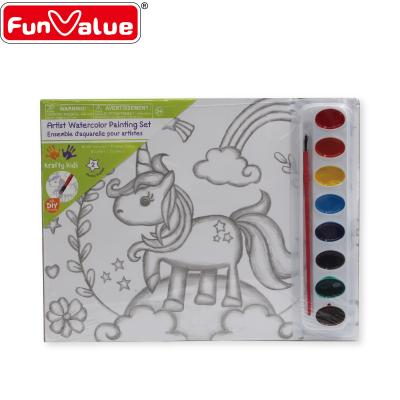 China Hot Selling Print Watercolor Paint Set With Paint Board And Brush for sale