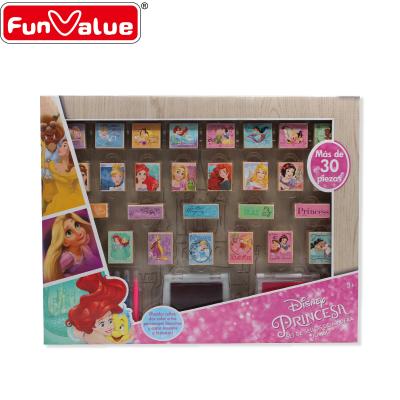 China Wooden With Big Box 30pcs Rubber Kids Creative Wooden Punching Machine Rubber Stamp Set for sale