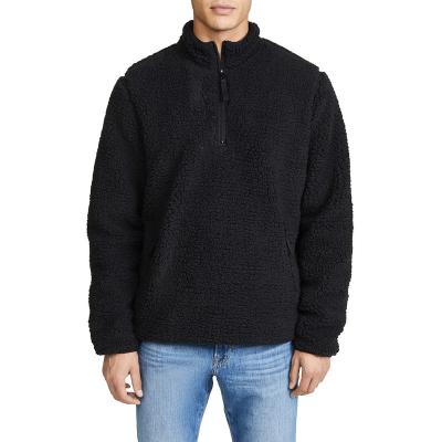 China 2021 Winter Anti-Wrinkle Fashion Men Winter Quarter Zipper Sweater Cold Luxury Sherpa Fleece Sweatshirt for sale