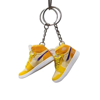 China Cute Keychains OEM 128 Style Hot-selling Mini Sneakers AJ 1 Wholesale 3D Shoes Jordan Shoe Key Chain Models for sale