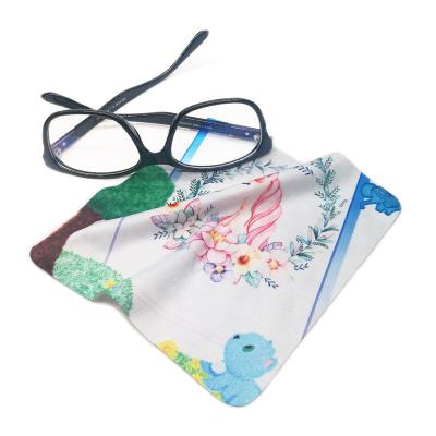 China Glass Cleaning / Glass Custom Heat Transfer Printed Microfiber Optical Glass Glass Cleaning Cloth for sale